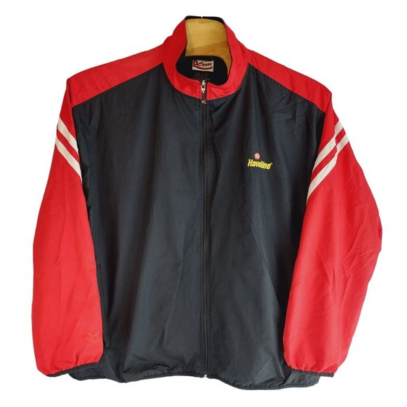 Chase Authentic Mens 2XL XXL Black‎ Red #42 Havoline Full Zip Windbreaker - Picture 2 of 5